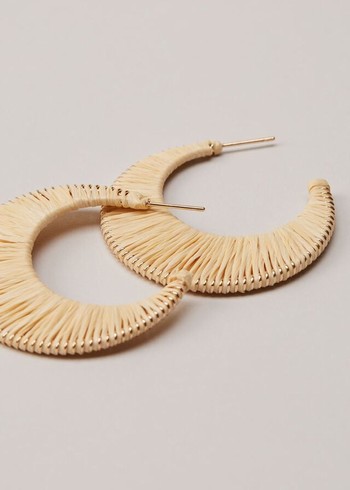 Phase Eight Raffia Hoop Jewellery White Canada | NRYBSV-139